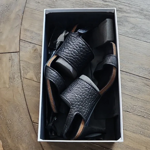 Pedro Garcia Women's Black Pebbled Leather Willy-ts Heels 38 1/2 - Picture 4 of 8